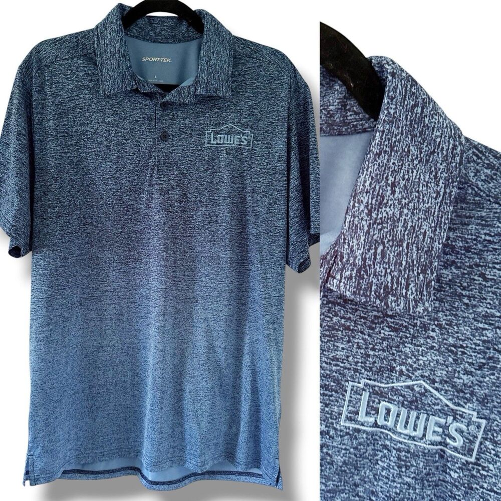 Lowe's Employee Uniform Blue Work Polo Shirt Men's Retail Occupation Size L Lrg